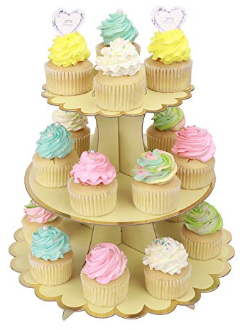 MengH-SHOP Cupcake Stand Cartone 3 Tier Alzata per Torta Supporto per Cupcake per Baby Shower Genere Reveal Festa Bambini Festa di Compleanno