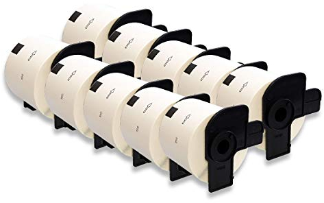 DOREE 10rollos DK-11202, compatible con Brother DK-11202, 62 mm x 100 mm, fondo blanco con texto negro, compatible con impresoras de etiquetas Brother serie QL.