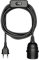 ledscom.de Câble LEKA, fiche, interrupteur, noir, 3 m, douille de lampe, 1x E27 max. 60W