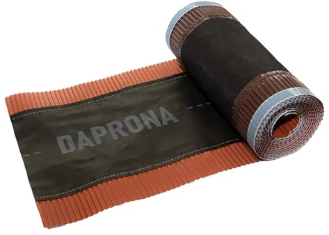 DAPRONA Firstband Alu - 300mm x 5m Rot (RAL 8004) Rollfirst für eine optimale Dachfirst Abdeckung, Super Butylkleber