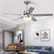 WHYIN 42 Inch Modern Ceiling Fan with LED Lights and Remote Control, Silent Motor Fans with 5 Stainless Steel Blades Three speeds and Three Color Changes Chandeliers Lighting Fixture