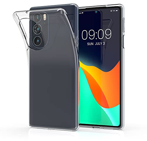 kwmobile Coque Smartphone Compatible avec Motorola Edge 30 Pro/Edge Plus 2022 / Edge X30 - Housse de téléphone en TPU Transparent