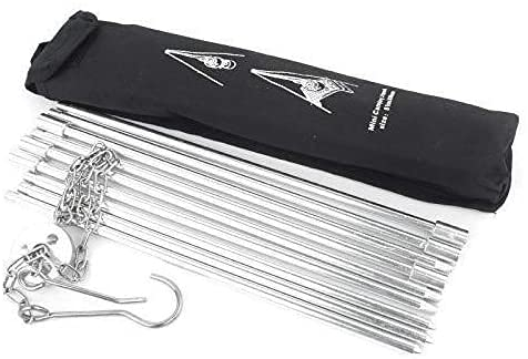 YXSH Grilles de Barbecue en Alliage d'aluminium Dutch Oven Trépied Suspendu Portable Pliant Camping en Plein air Pique-Nique BBQ Trépied Cuisson Grilles de feu de Camp