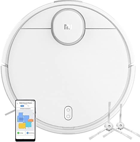 Xiaomi Mi Robot Vacuum-Mop 2S Staubsauger mit 4 Saugmodi, Akku 2600 mAh, kompatibel mit Sprachassistenten + Seitenbürsten, französische Version