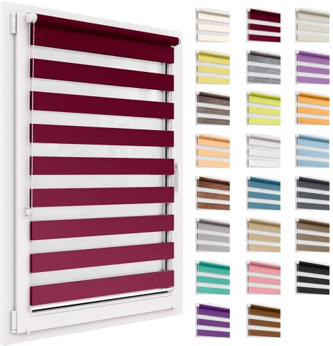 Doppelrollo ohne Bohren, 35x150cm Stoffgröße, Duo Rollo Klemmfix, Easyfix, lichtdurchlässig und verdunkelnd, Day&Night, Klemmrollo Sonnenschutzrollo Fensterrollo für Fenster & Türen