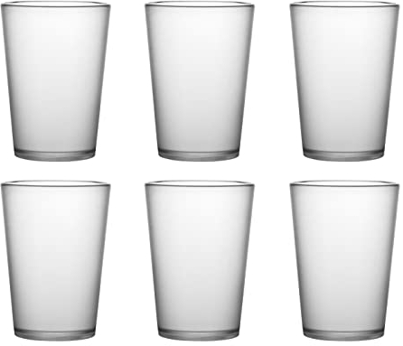Garnet Satiné Verre réutilisable Akua satiné Set de 6 pièces - Lavable au lave-vaisselle-25 Bord/20 cl à Service-Made in Italy, Plastique