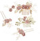 Toyvian 4pcs Handmade Wedding Hair Comb Clip Floral Girls Bridal Hair Accessories Rhinestone Hair Piece for Brides and Bridesmaid (Pink)