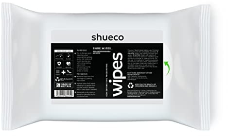 shueco Shoe Cleaning Wipes | Fabric & Leather Cleaner for Trainers, Sneakers and Boots | 40 Pack, White, 1 Pack