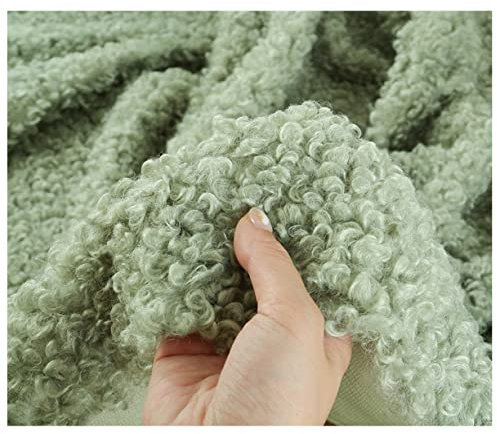 NAKAN Sherpa Fleece Kunstpelz Kunstfell Stoff 160x50cm Hohe Dichte Soft Faux Schaffell Stoff für Nähen, Spielzeug, Kissen, Kostüm, DIY Basteln(Color:grün)