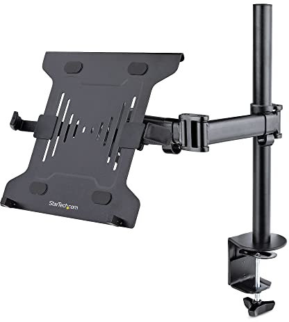 StarTech.com Support de Bureau pour Ordinateur Portable - Support PC Portable (4,5kg) et Écran jusqu'à 34 (8kg) - Support Bureau VESA - Bras Ordinateur Portable Bureau (A-Laptop-Desk-Mount)