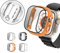 【4+4Stück 】 JZK Schutzhülle für Apple Watch Ultra 49mm, Hart PC Rundum Ultradünne Gehäuse Hülle mit Kratzfest Gehärtetes Glas Schutzfolie für iWatch 8 Ultra 49mm, Schwarz/Klar/Orange/Silber