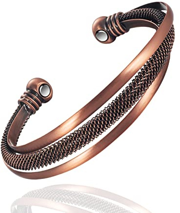 3500 Gauss Magnetische Behandlung Arthritis Männliche und Weibliche Armbänder, 2 Super Starke Magnet Kupfer Armbänder, fördert effektiv die Blutzirkulation und lindert Arthritis Schmerzen