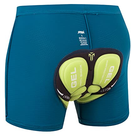 Radunterhose Herren Gepolstert Fahrradunterhose Radlerunterhose mit Sitzpolster MTB Unterhose Herren Fahrrad Unterwäsche (XXL, Blau-02)