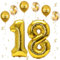 Foil Palloncini Numeri 18 Oro, VUCDXOP 101 CM Palloncino Numero 18/81, Grande Pallone Numero 18 Numeri Gonfiabili Compleanno Palloncino 18/81 Anni Festa Compleanno - Vola con l'Elio