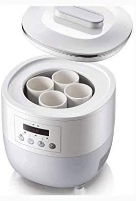 Cuisine - Máquina digital automática para hacer yogur con juego de tarros de vidrio reutilizables y tapas de ajuste de fecha para almacenamiento instantáneo