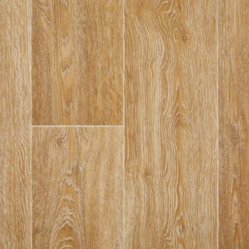 PVC Bodenbelag in Holzoptik | Vinyl Meterware in 3 m Breite | Vinylboden Rollenware mit Textilrücken ideal für Wohnzimmer und Flur (3 m x 4 m)