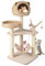 GYMAX Cat Tree, 121cm Tall Cat Tower with Condo, Cat Bed, Hammock, Full-Wrapped Sisal Posts, Removable Plush Mat and Jingling Balls, 5-Layer Kitten Activity Center