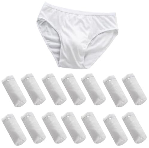 ACMEDE Slip Coton Homme Jetable Super Doux Vêtement Hopital Slips Jetables de Voyages sous Vetement Jetable a Usage Unique, pour Sejour Spa, Urgence, Protection Massage