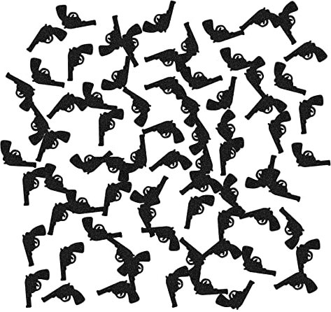 Pistole Konfetti Schwarz Glitzer Pistole Konfetti Baby Shower Papier Streupistole Happy Birthday Tischdekorationen Konfetti 120pcs