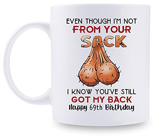 Kaffeetasse Einzigartig Kaffee-Becher Keramik Keramik Tasse Lustig Geschenk Geschenke Zum 69. Geburtstag Für Stiefvater, Adoptivvater, Bonus-Vater, Schwiegervater – Auch Wenn Ich Nicht Aus Ihrem