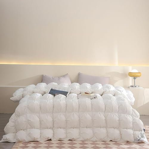 UIHECTA Ganzjahres Daunendecke, Ultraweiche GäNsedaunendecke, Bettdecken Einlage Mit Quetschfalten, Daunendecke, Warme Bettdecke, Weich Und Langlebig, BettwäSche,A White,150×200cm(1.9kg)