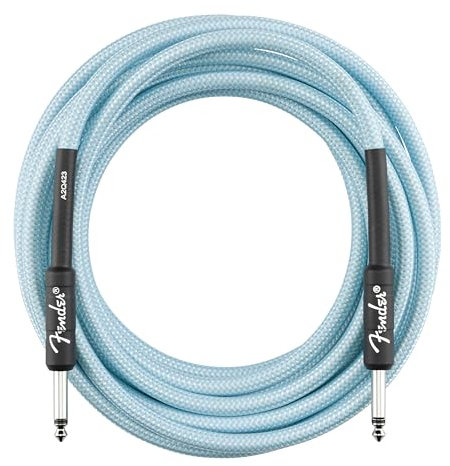 Fender Professional Series Tweed Daphne Blue - Cable recto para instrumentos (4,6 m), color azul
