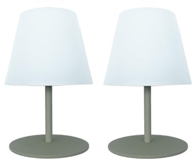 Lumisky 2er Set LED Tischleuchte TWINS Olive H16cm kabellos