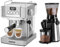 GEEPAS Espresso Coffee Machine & Conical Burr Coffee Grinder Combo Set | 1465W Coffee Maker with Milk Frother | Electric Coffee Grinder with 15 Precise Grind Settings, 350g Capacity, Burr Mill