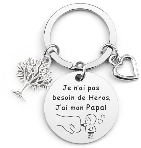 Aonveki Cadeau Fête des Pères, Porte Clef Papa, Cadeau Papa Anniversaire Noel Original, Cadeau Meilleur Papa - Je t'aime, Papa