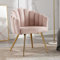 chairus Fauteuils de Salon Rembourrés en Tissu Chaises pour Chambre avec Pieds en Métal (Rose)