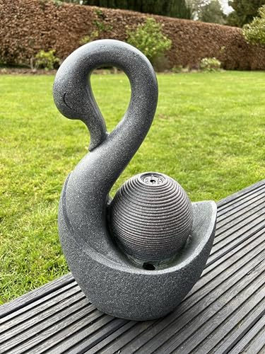AllPondSolutions Swan Water Feature with LED Lights - Solar Powered 28x20x48cm