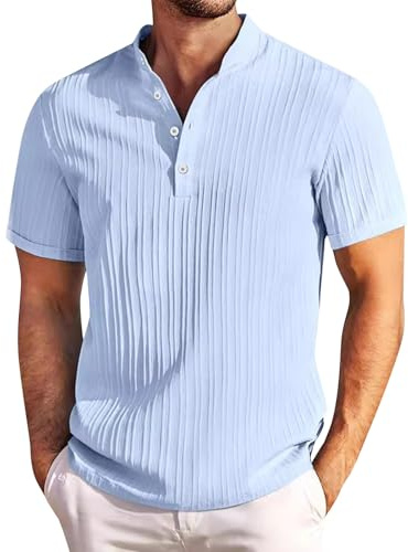 uxxnjfg Polo Homme Manches Courtes Col V T Shirt Été Manches Courtes Sportswear, Et Ventes Flash - Grande Taille Golf Leger T-Shirt Running Pas Cher Blouse Top(Bleu Clair,M)