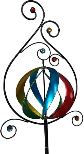 Lifestyle & More Sculpture de jardin en métal multicolore avec boules en acrylique Hauteur 183 cm Largeur 40 cm