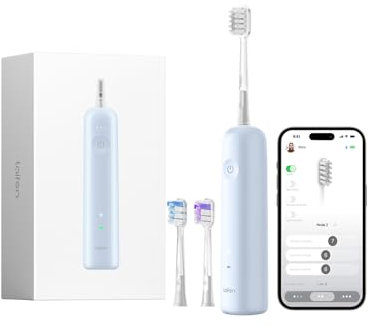 Laifen Wave elektrische Zahnbürste, Oszillation & Vibration elektrische Schallzahnbürste für Erwachsene mit 3 Bürstenköpfen, IPX7 wasserdicht magnetisch wiederaufladbar Reisezahnbürste (ABS Blau)