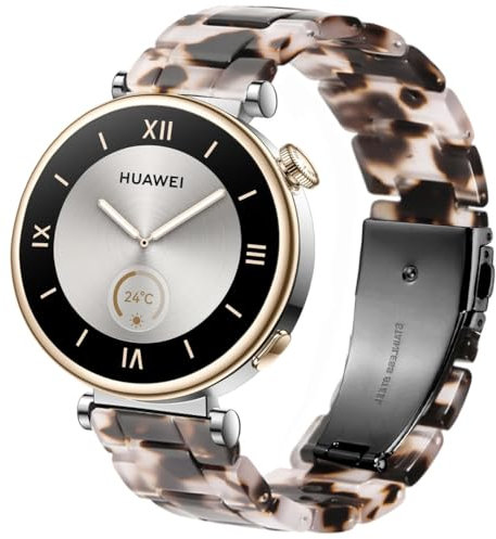 DEALELE Strap Compatible with Huawei Watch GT4 41mm / Garmin Venu 3S / 2S / Forerunner 265S / 255S / Fossil Women's Gen 6, 18mm Colorful Resin Replacement Bands for Women Men, Flower gray