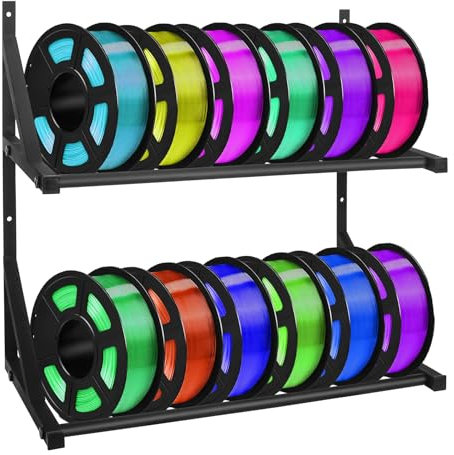 JAYOBGO 3D Printer Filament Storage Rack - Heavy Duty Wall Bracket Shelves for Spool Rolling Filaments ABS/PLA/TPU/Nylon Accessories Holders