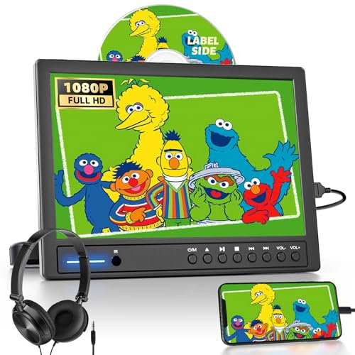 Arafuna Lecteur DVD Voiture 12,5 Pouces, Ecran Voiture Enfant avec EntréE De Disque Type Ventouse, éCrans D'Appuie-TêTe Prend en L’EntréE USB/TF,1080p, HDMI, AV, sans Batterie