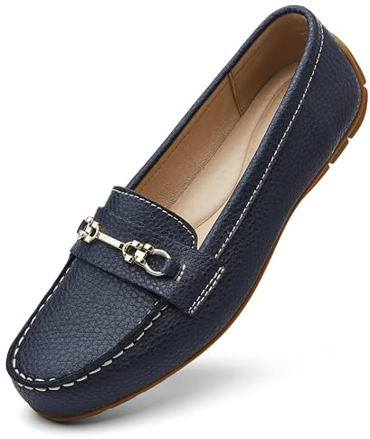 KORDAL Bequeme und leichte Damen-Slipper aus Leder, Mokks-Schuhe, Wanderschuhe, niedlich, Business-Casual-Schuhe, Arbeitsschuhe für Damen