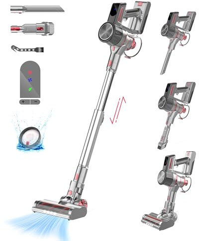 Ultralent Aspirateur Balai sans Fil, 2200mAh Aspirateur sans, 26000pa Aspirateur sans-Fil, Autonomie Jusqu'à 45 Minutes, Aspirateur Balai pour Poils d'animaux, Tapis Et Sols Durs