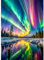 GDYEEH Aurora Borealis Diamond Painting Erwachsene, 5D Spiegelung Diamant Painting Bilder Anfänger, DIY Runder Vollbohrer Diamanten Malerei Stickerei Kreuzstich Geschenke Home Wand Dekor 30x40cm