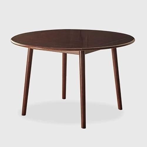 Ausziehbarer runder Esstisch für kleine Räume, Holz, Küchentisch für Zuhause, Büro, quadratischer Empfangstisch, Verhandlungstisch, Konferenztisch (Braun, 100 cm)