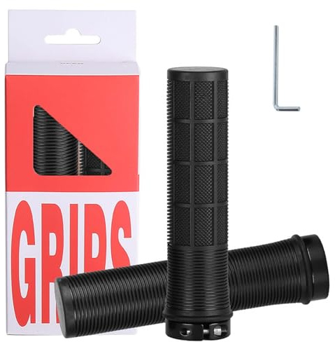 Handgriffe Fahrrad MTB, Fahrrad Griffe MTB Schwarz, rutschfest Fahrradgriffe 22 mm, Roller Lenkergriffe Gummi, Bike Lenker Griffe, Lock-On, für MTB, BMX, Mountainbike, Scooter