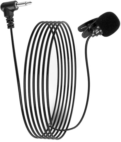wanhonghui Microfono per Autoradio con Clip Microfono da 3,5 MM per Unità Principale del Veicolo per Auto Stereo Abilitato Bluetooth, Radio, DVD, GPS