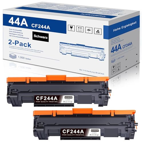 2er 44A Toner Schwarz Kompatibel für HP 44A CF244A Laserjet Pro M15 ,M16 ,MFP M28,M29 Tonerkartusche (Schwarz, 2er-Pack)