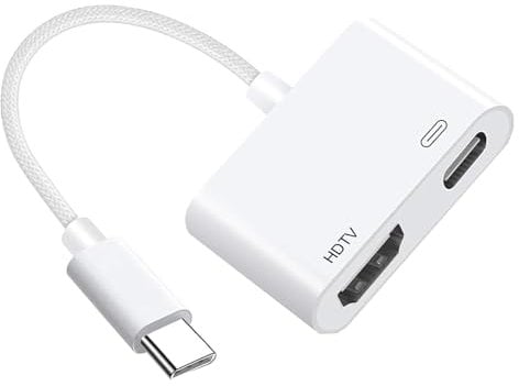 Adaptador USB C a HDMI, Adaptador HDMI 4K con PD 100W, Sincronización de Audio, 4K HD Video Adaptador AV Digital USB-C para i-Phone 15/16, iPad, Adaptador hdmi a USB c Compatible con MacBook Pro/Air