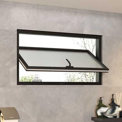 Fenêtres Fenêtres domestiques pivotantes à 360° avec verre trempé, Fenêtres de remplacement pour sous-sol personnalisables, Fenêtres horizontales pour la cuisine et les toilettes(90x60cm/35.4x23.6inch