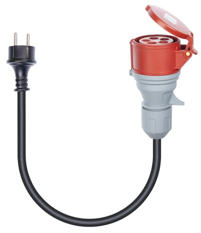 Schuko Stecker 16A auf CEE 16A Kupplung Adapter, IP44 wasserdicht, tragbar, für Industrie & Haushalt(Schuko-CEE16)