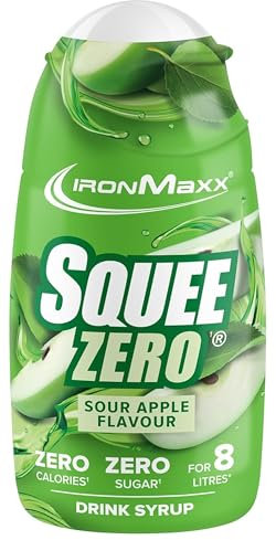 IronMaxx SqueeZero - Sour Apple 65ml Sirop | Expérience gustative rafraîchissante pour 8 litres | Sans sucre et sans calories dans 100 ml de boisson prête à consommer