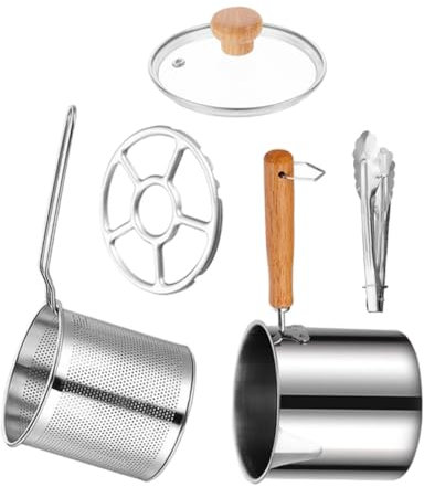 FUNNETOYU Freidora Eléctrica Cestillo Olla Freidora Sarten Cazo Sartén Olla Profunda Pinzas