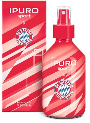 ipuro x FC Bayern München Raumspray - Raumduft mit sportlicher Frische aus Grapefruit, Apfel & Sandelholz Duft - Langanhaltender Lufterfischer - Duftspray FC Bayern Fanartikel (250ml)